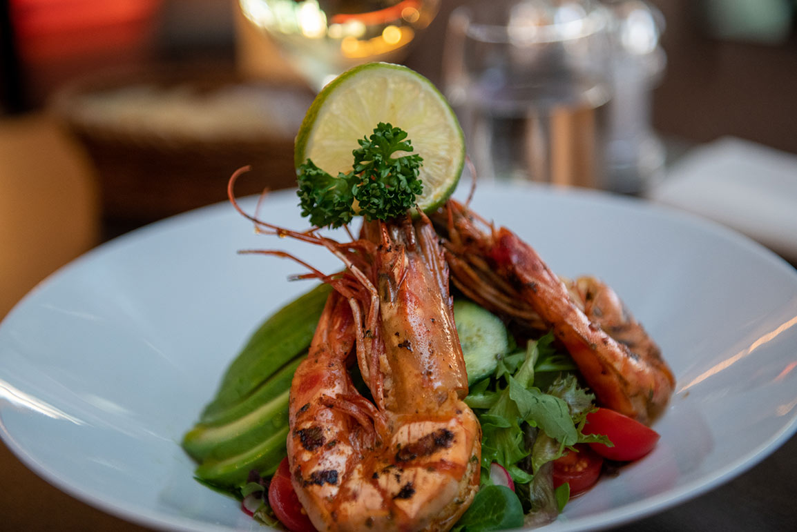 Prawns and Avocado Salad at Zanzibar Restaurant