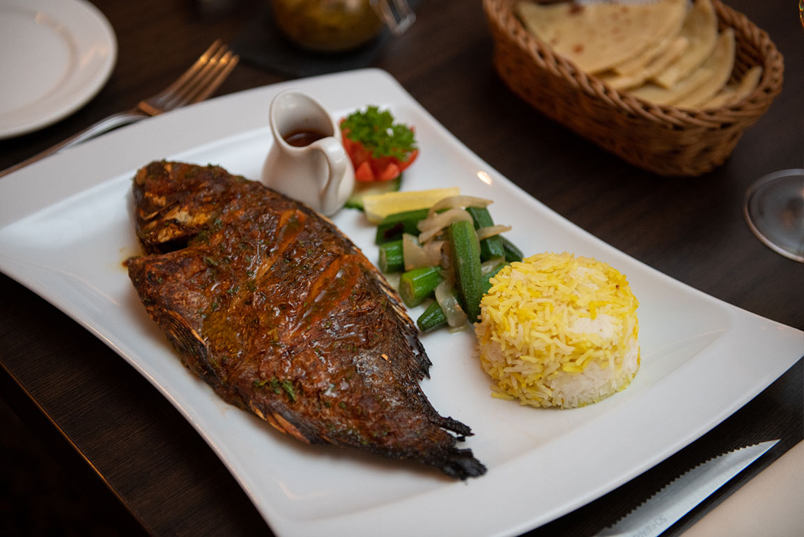 Whole Grilled Tilapia or Sea Bream at Zanzibar Restaurant