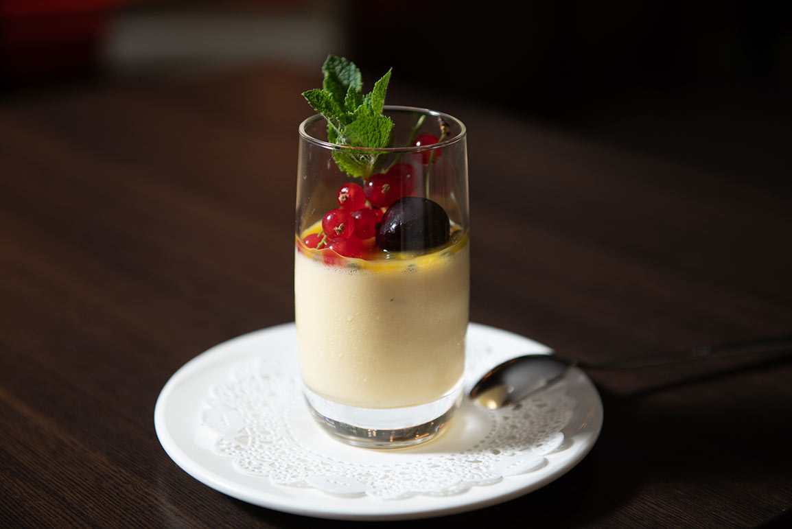 Passion Panna Cotta at Zanzibar Restaurant